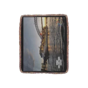 Sydney Harbour - Ultra-Soft Mixed Green Fringe Blanket 40"x50"